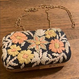 Anthropologie Audra embroidered wildflower clutch
